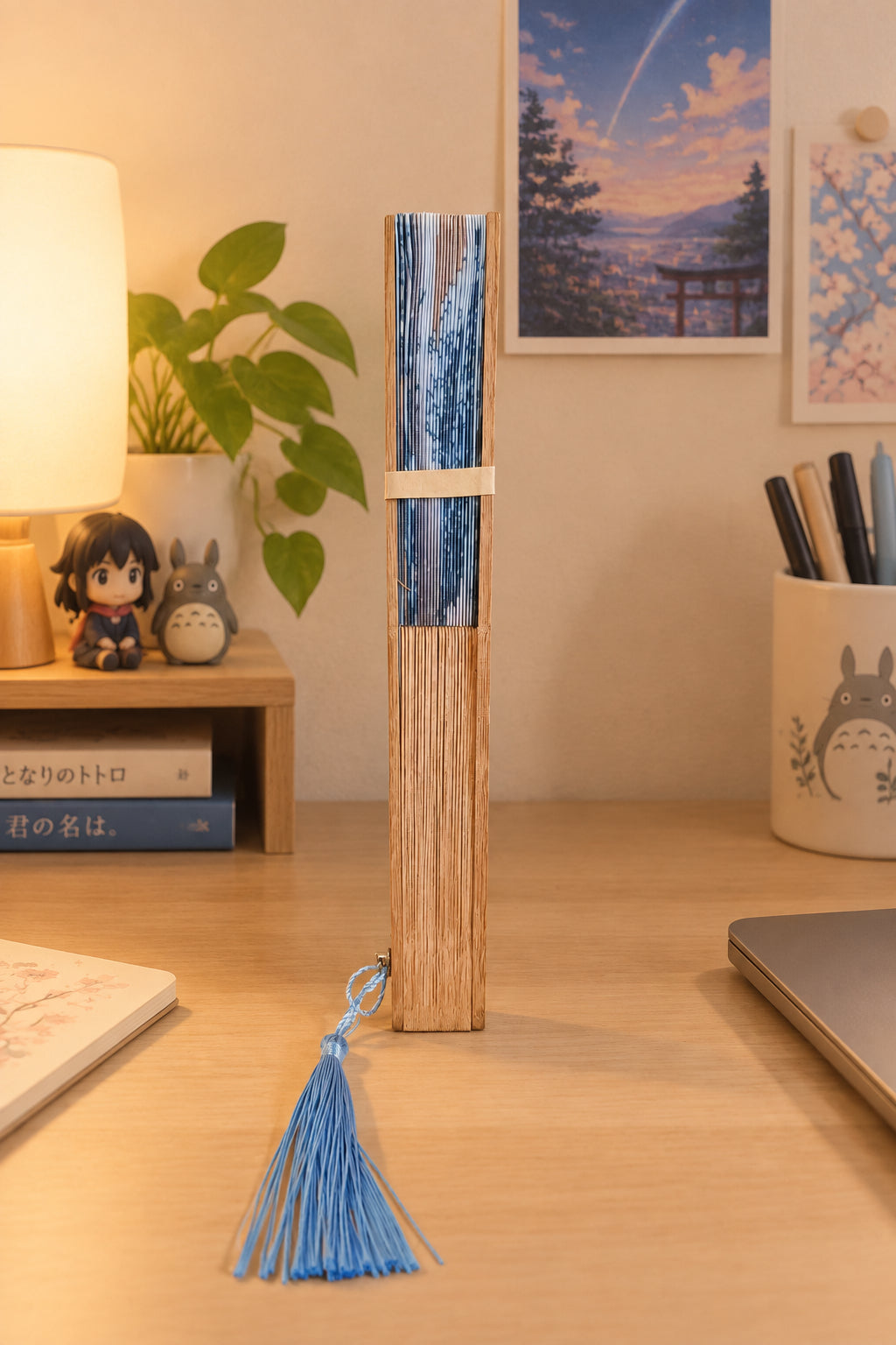 Abanico Artesanal "La Gran Ola" – Estilo Japonés Tradicional