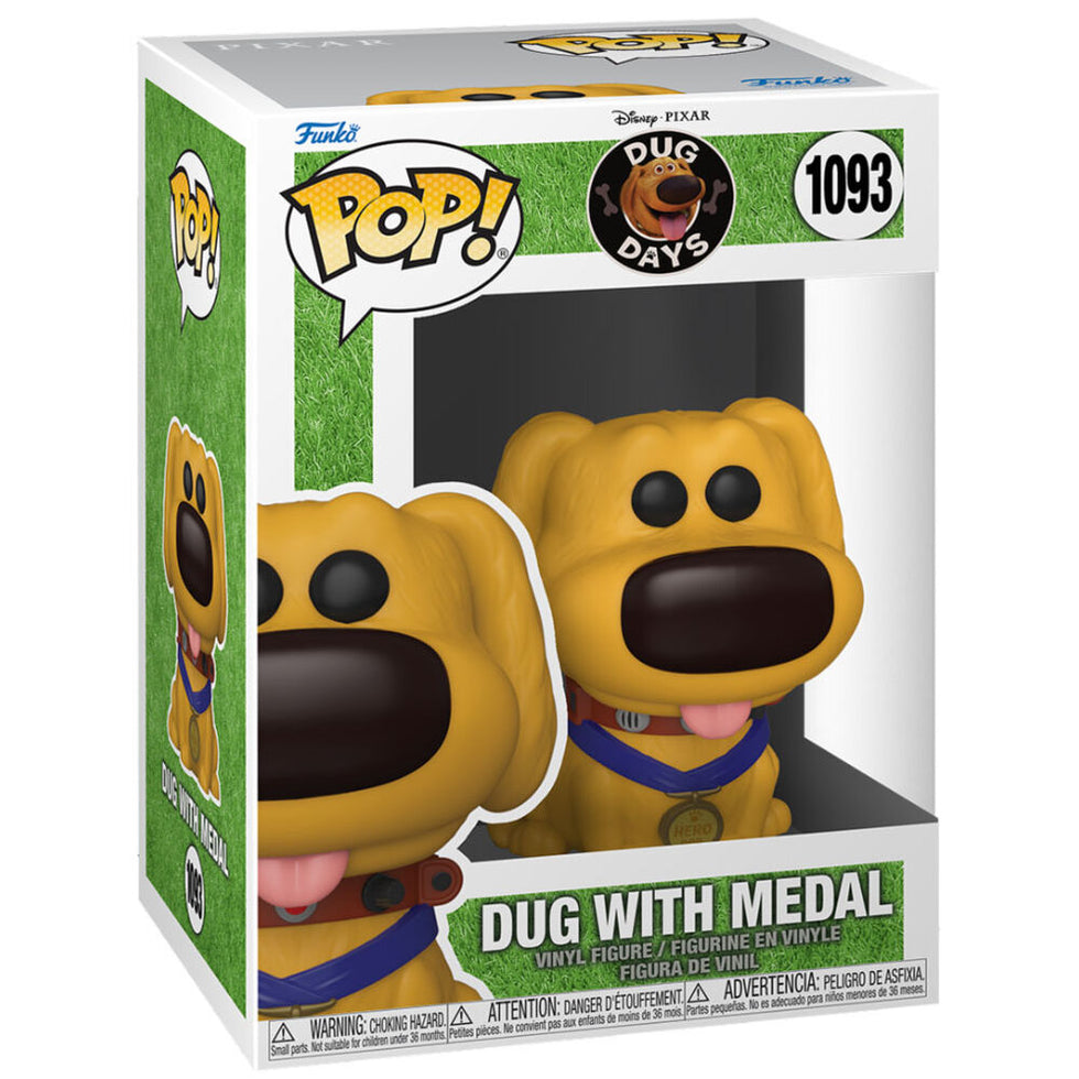 Funko Pop Dug with Medal Dug Days Disney Pixar #1093 – Figura de Vinilo