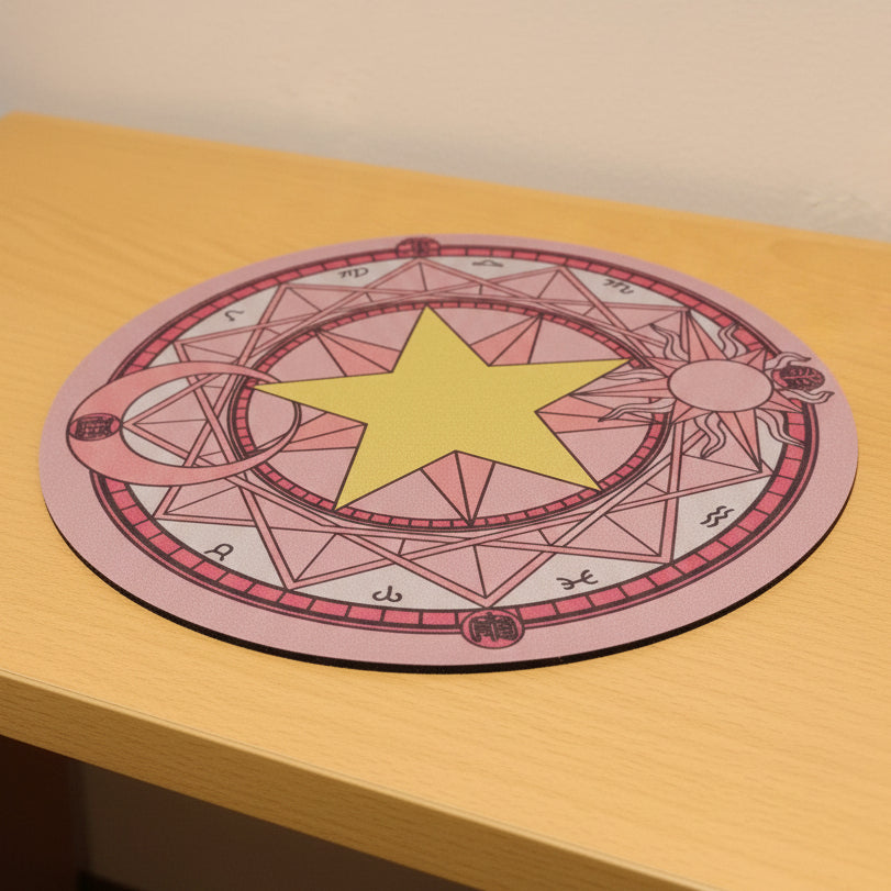 Alfombrilla de Ratón Circular "Círculo Mágico de Sakura" – Estilo Gamer y Kawaii