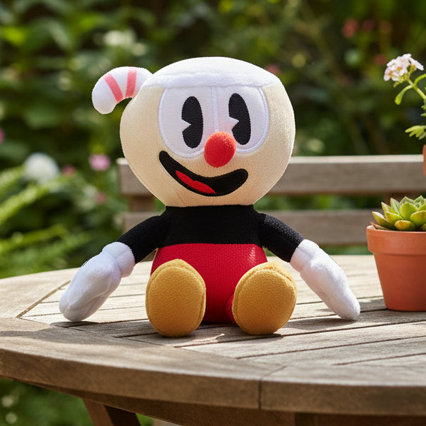 Peluche "Aventura Clásica" – Estilo Cuphead (25 cm)