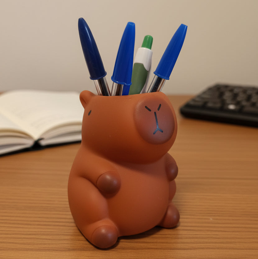 Organizador de Escritorio "Zen-Capybara" – Soporte para Lápices y Bolígrafos (10 cm)