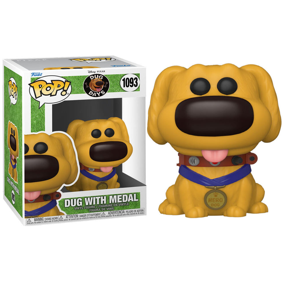 Funko Pop Dug with Medal Dug Days Disney Pixar #1093 – Figura de Vinilo