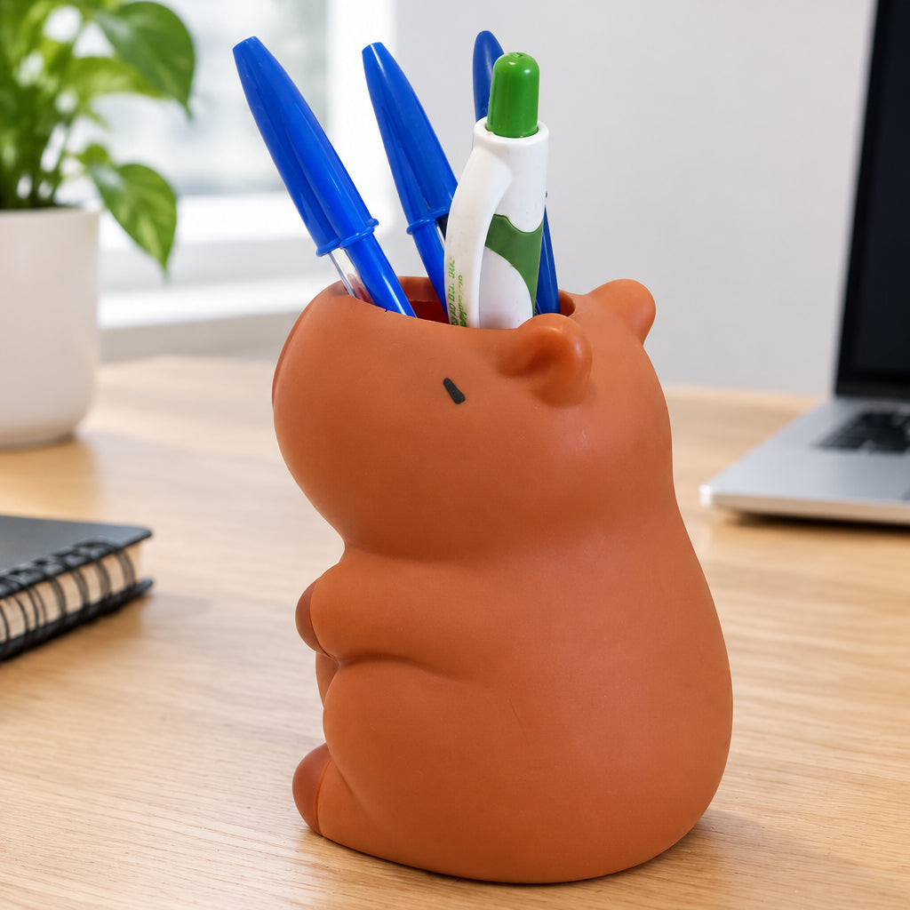 Organizador de Escritorio "Zen-Capybara" – Soporte para Lápices y Bolígrafos (10 cm)
